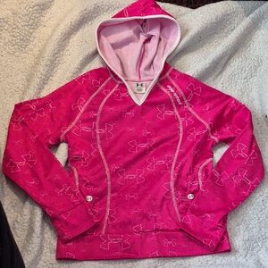 Youth : L Under Armour Girls Bright Pink Hoodie